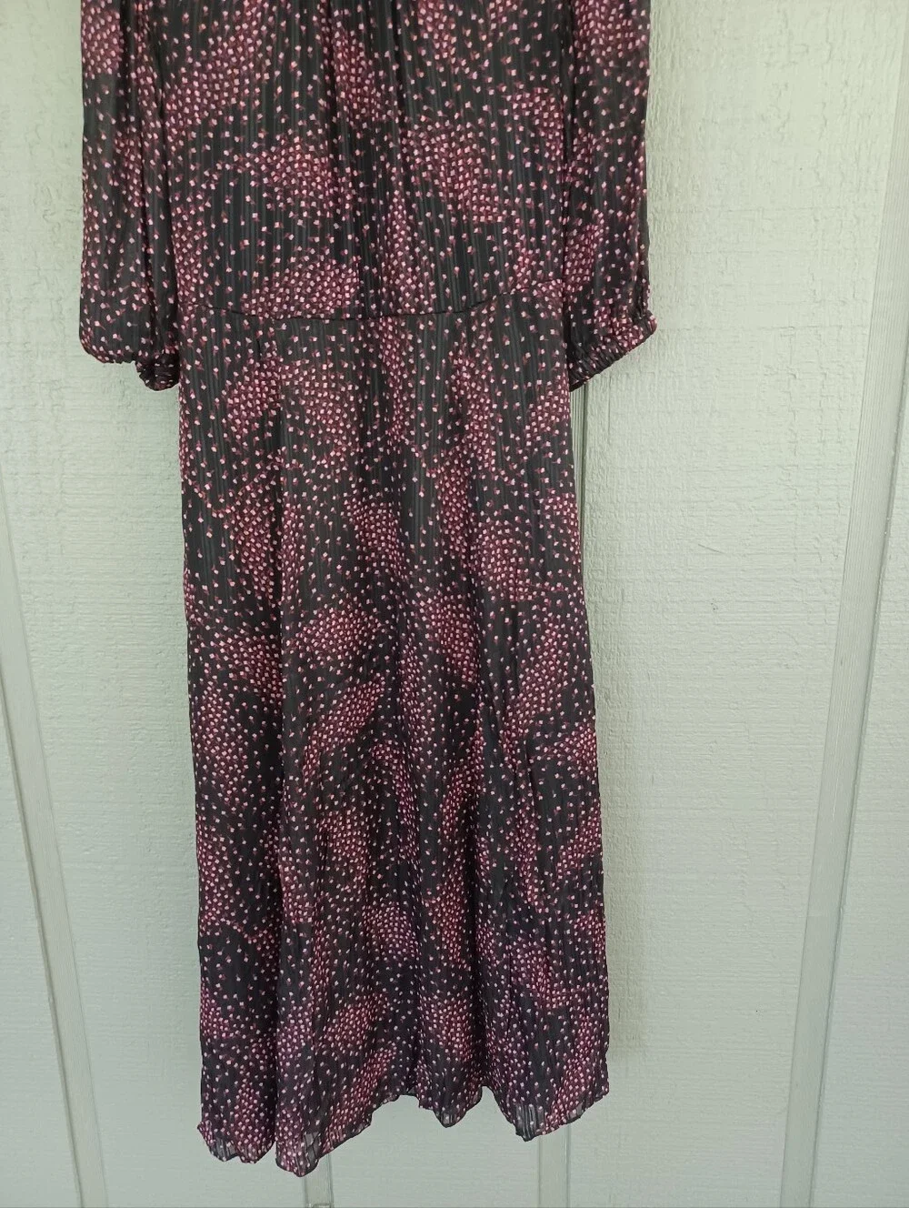 Kate Spade Floral Print Midi Dress Size 4 Viscose Silk Tie Back Feminine Defect